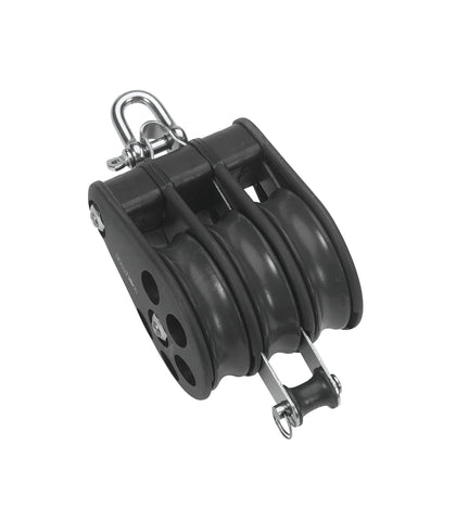Barton Triple Pulley Block with Reverse Shackle & Becket, Size 5