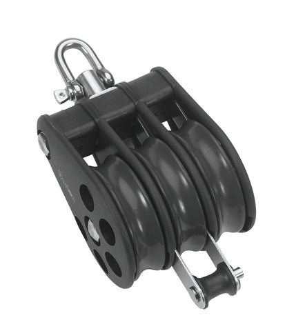 Barton Triple Pulley Block with Swivel & Becket, Size 7