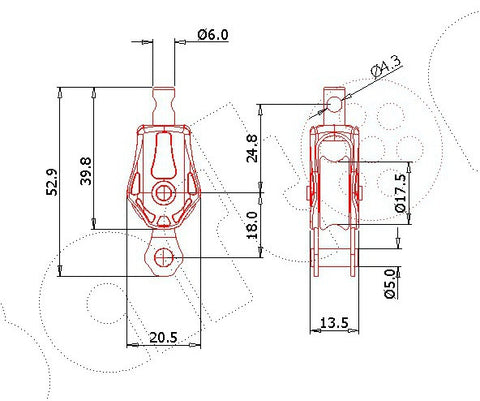 Barton Single Block with Swivel & Becket, Series 0