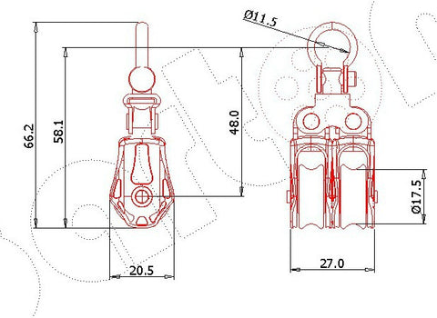 Barton Double Block with Swivel, Series 0