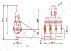 Barton Triple Block with Swivel, Becket and Cam Cleat, Series 0