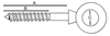 Image of Stainless Steel Wood Lag Screw Eye Bolt