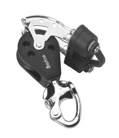 Barton Single Pulley Block with Snap Shackle, Becket and Cam, Size 5