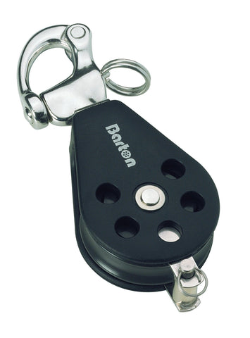 Barton Single Pulley Block with Snap Shackle & Becket, Size 3