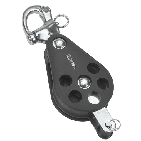 Barton Single Pulley Block with Snap Shackle with Becket, Size 5