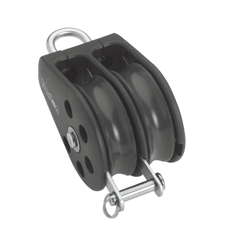 Barton Double Pulley Block with Fixed Eye & Becket, Size 5