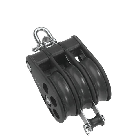Barton Triple Pulley Block with Reverse Shackle & Becket, Size 7