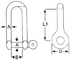 Image of Stainless Steel Long Dee Shackles