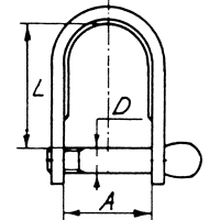 Stainless Steel Long Dee with Standard Pins