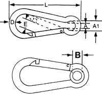 Stainless Steel Carbine Hook With or Without Eye