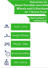 Barton Travellers with 6 Wheels & 2:1 purchase for 24mm 'I' Track