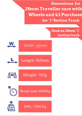 Barton Travellers with 6 Wheels & 4:1 Purchase for 28mm 'I' Track