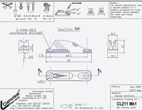 Clamcleat CL211 MK1 Racing Junior Mk1 Clamcleat