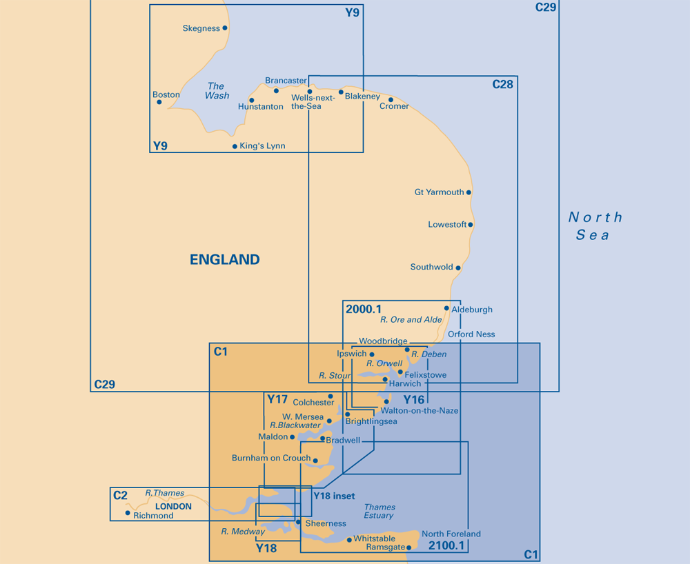 Imray C1 Thames Estuary - Tilbury to N Forland & Orfordness - Image 2