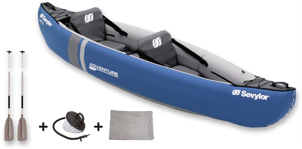 Sevylor Adventure Inflatable Canoe with paddles & pump - Image 2