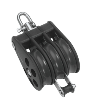 Barton Triple Pulley Block with Swivel & Becket, Size 7